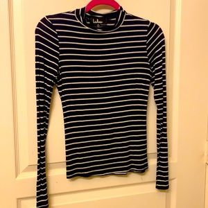 EUC Lulus Navy Blue Stripped long sleeved shirt